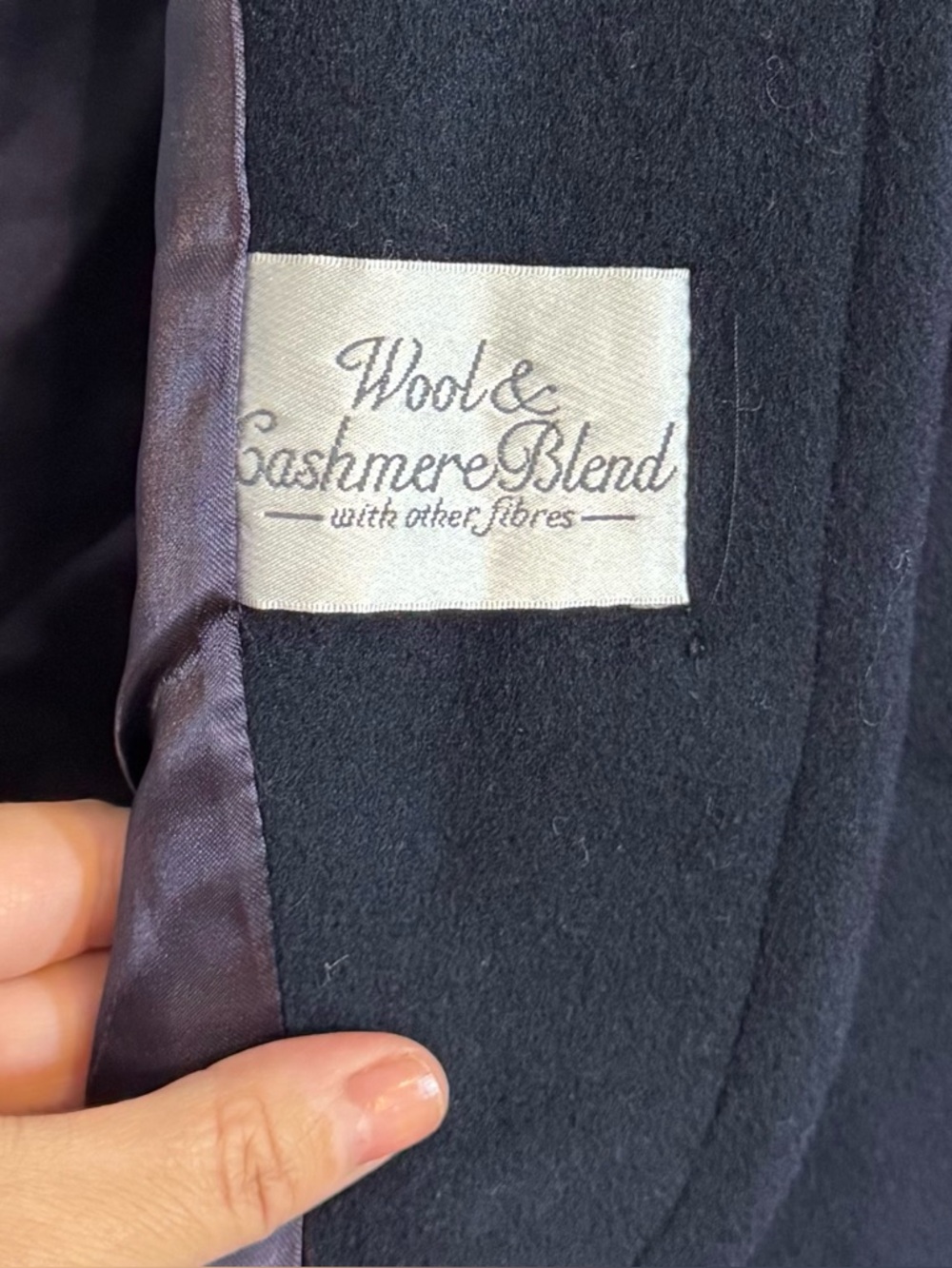 Vintage Mac Taggart Wool Cashmere Navy Blazer Gold Buttons Chanel Style Size 14 - Picture 7 of 10